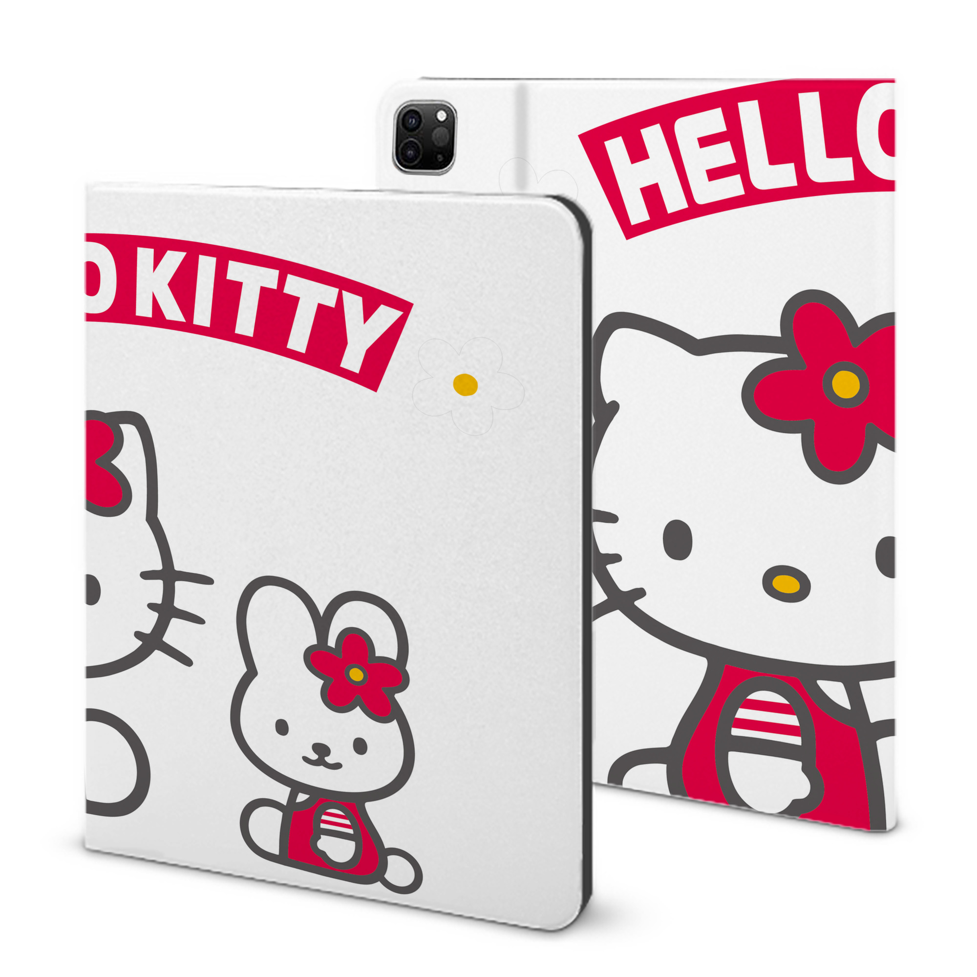 （画像用） Hello Kitty ハローキティ IPad ケース ブック型 PUレザー TPU 耐衝撃 軽量 薄型 ペン収納なし 全面保護 IPad 各モデル対応